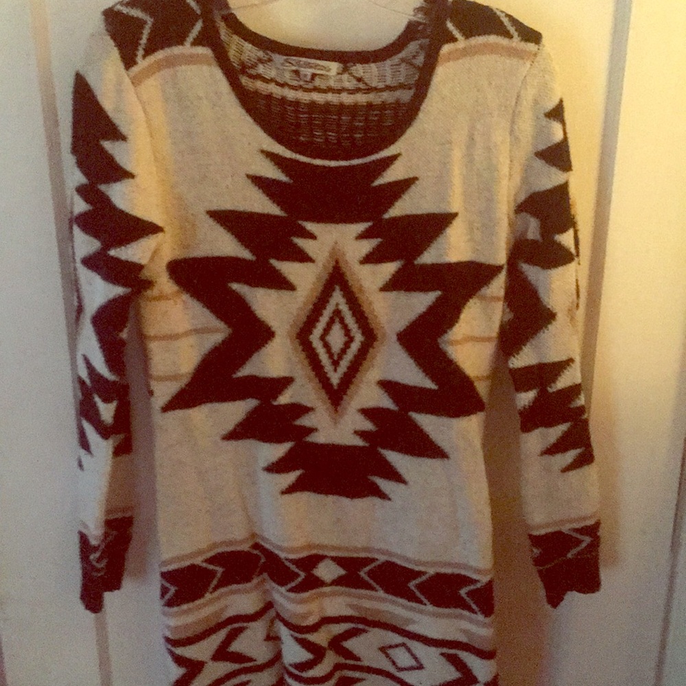 Geometric sweater dress